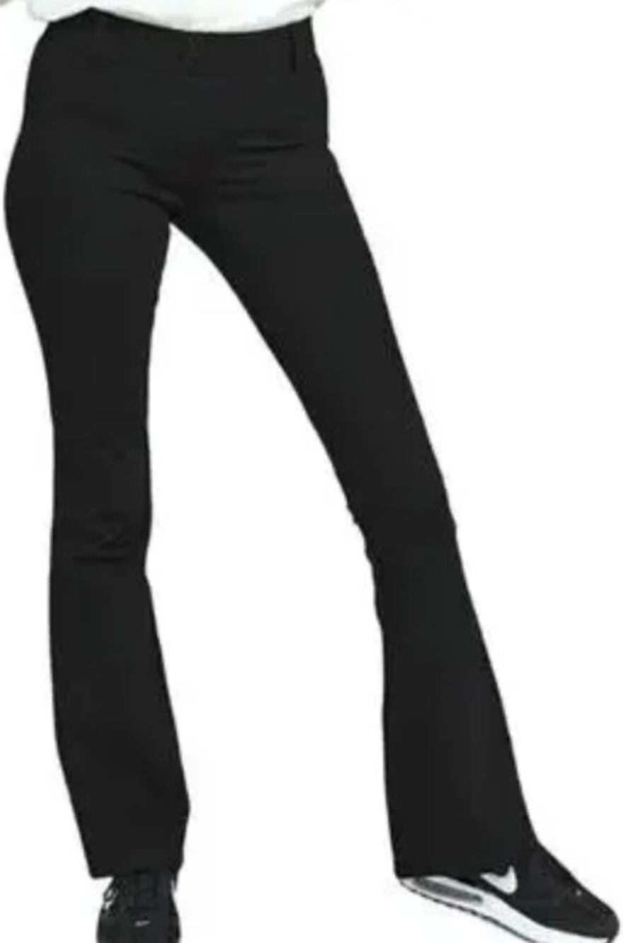 Betabrand Classic Dress Pant Yoga Pant Bootcut Mid Rise Ankle Black Medium